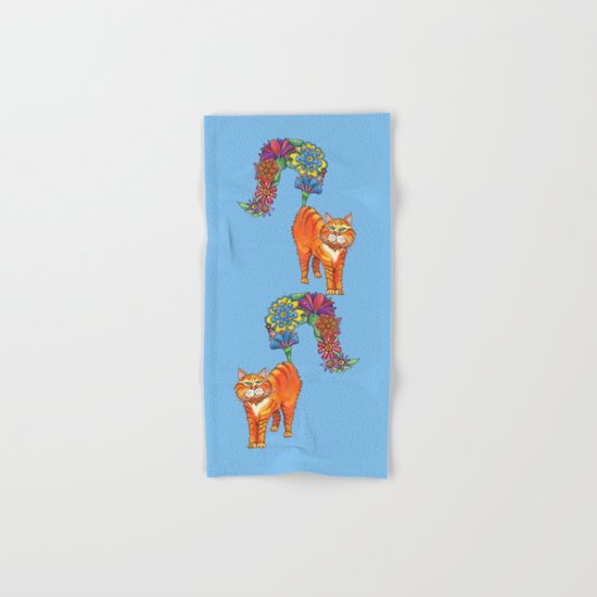 Classy Cat Chloe (Blue) Hand & Bath Towel