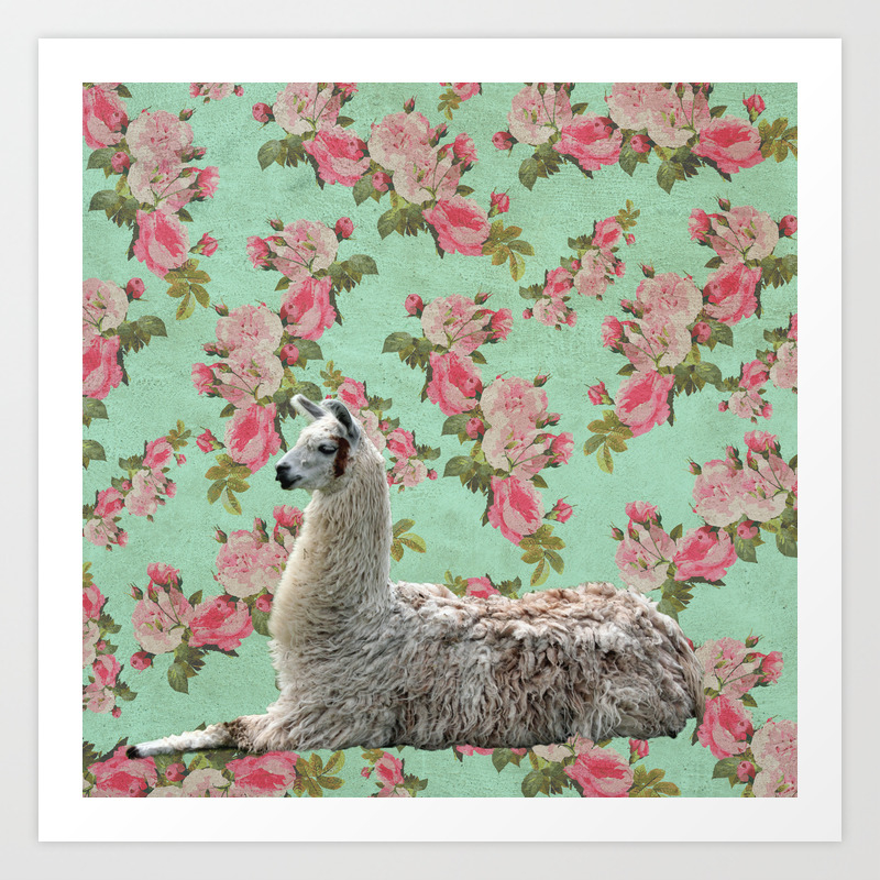 Download Floral Llama Art Print By Vivinicolin Society6