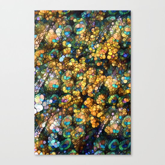 Peacock Rainbow Glitter Canvas Print