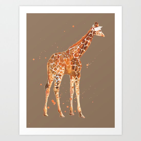 Giraffe in Mocha Art Print