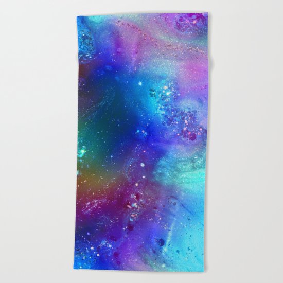 blue glitter design Beach Towel