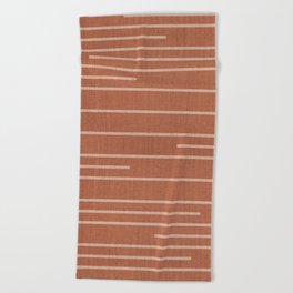 Geometric Art, Colorful Stripes, Terracotta Beach Towel