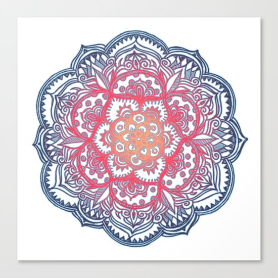 Radiant Medallion Doodle Canvas Print