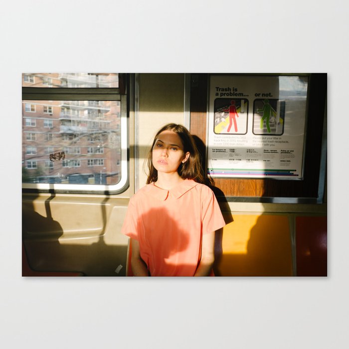 Girl on train Canvas Print