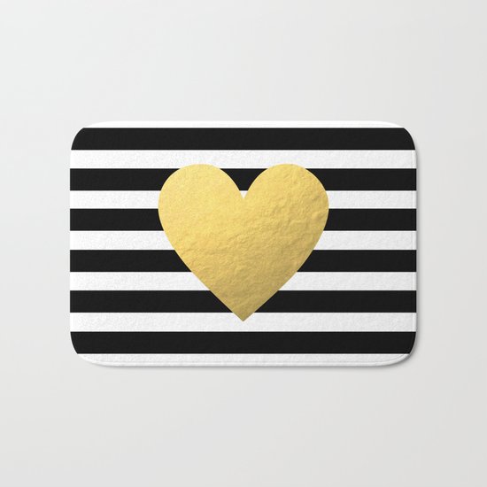 Gold Heart Bath Mat