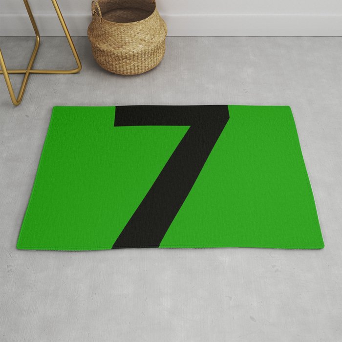 Number 7 (Black & Green) Rug