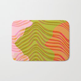 New Topography Bath Mat | Pattern, Mountains, Pink, Lines, Painting, Brown, Waves, Abstract, Curated, Topography 