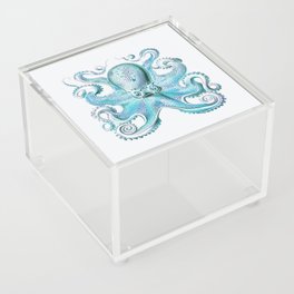 Vintage marine octopus - blue teal Acrylic Box