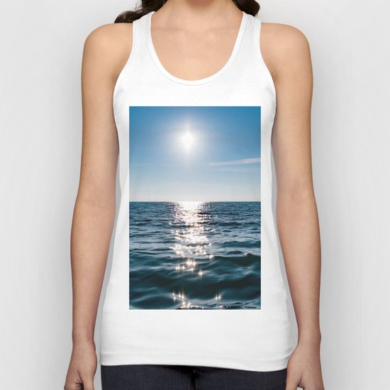 Sea Blue Sky sun Unisex Tank Top