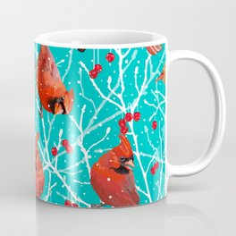 Winter Cardinals Pattern | Wintergreen Coffee Mug