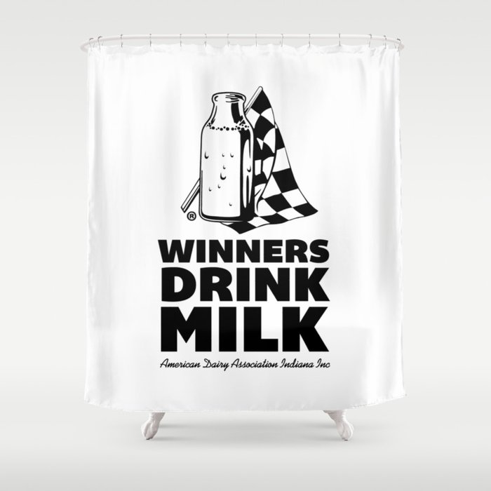 Winners Drink Milk Vertical Shower Curtain