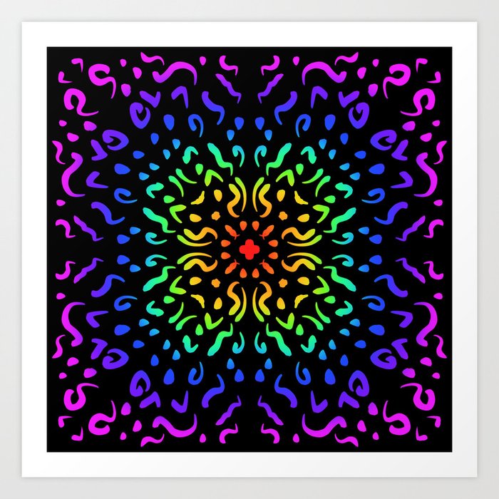 Small Rainbow Mandala Art Print