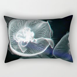 Moon jellyfish Aurelia aurita white translucent color and dark background. Aurelia aurita (also call Rectangular Pillow