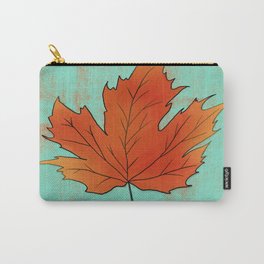 Maple Leaf Turning on Turquoise Carry-All Pouch