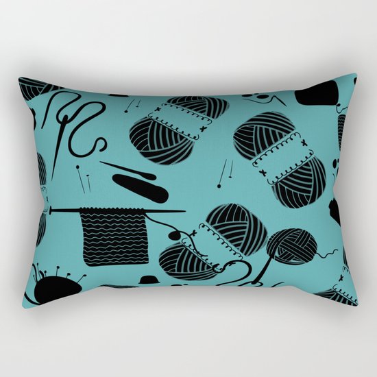 yarn teal Rectangular Pillow