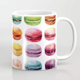 Macaroons in pop color. Delicious French Desserts. Mug
