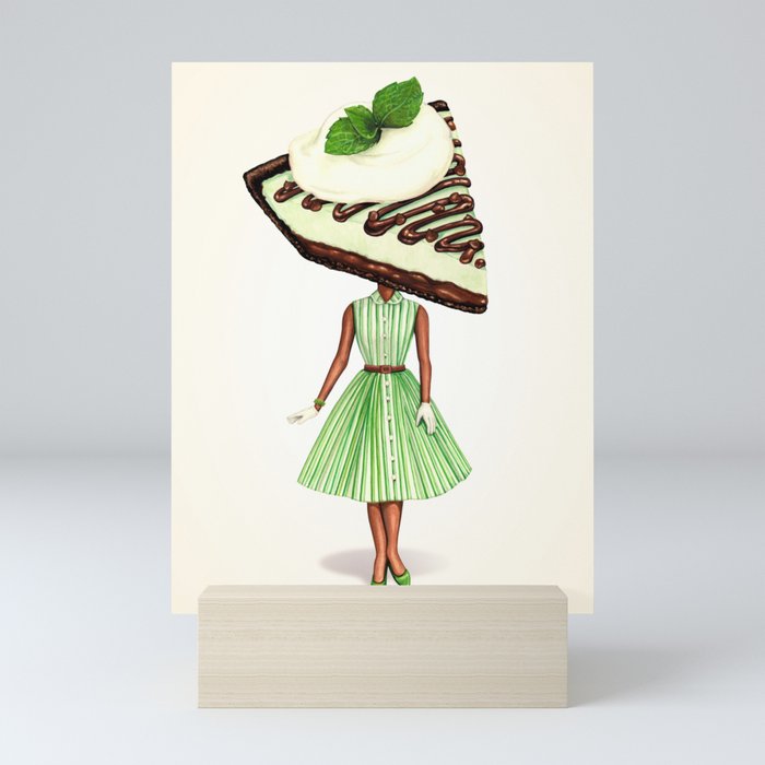 Cake Head Pin-Up : Grasshopper Pie Mini Art Print