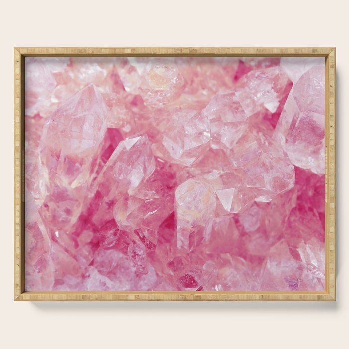 Pink Rose Quartz Crystal Serving Tray by NewburyBoutique Society6