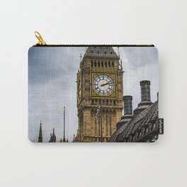 Great Britain Photography - Big Ben Under The Gray Rain Clouds Carry-All Pouch