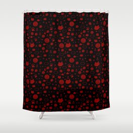 Purr! (black & red) Shower Curtain