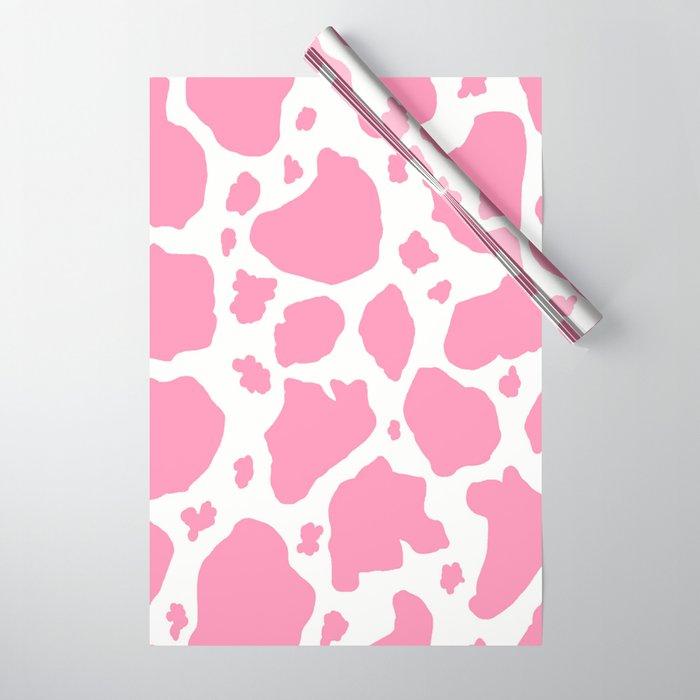 pink and white animal print cow spots Wrapping Paper by Amy Gale