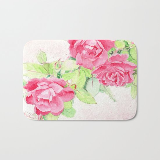 Cafe Roses Bath Mat