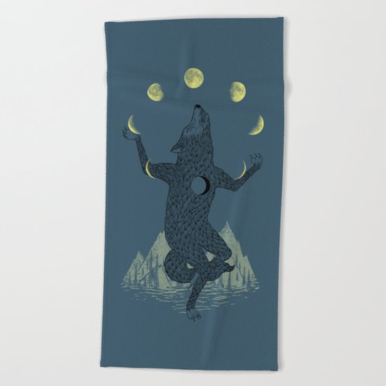 Moon Juggler Beach Towel