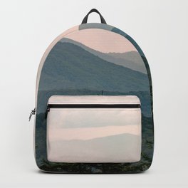 Smoky Mountain Pastel Sunset Backpack | Smokey, Illustration, Mountains, Digital, Abstract, Graphicdesign, Forest, Adventure, Wanderlust, Photo 