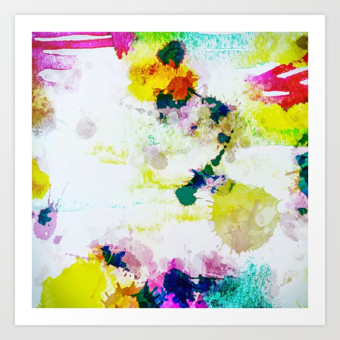Abstract Paint Splatter Art Art Print By Artaddiction45 Society6