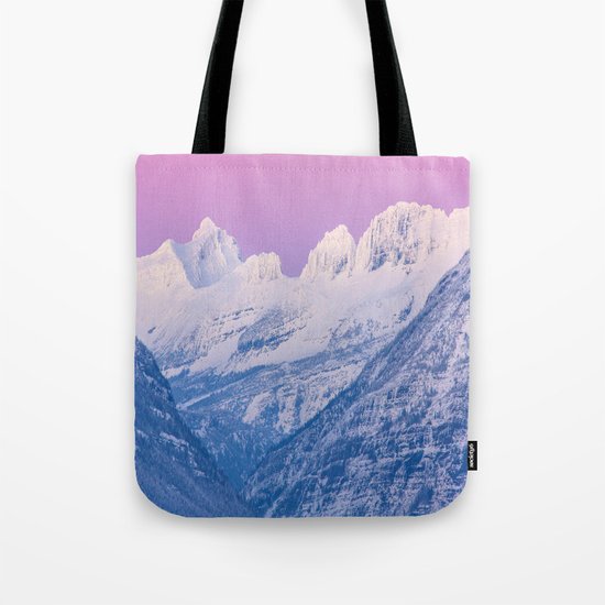 Pink Sunset Mountains Tote Bag