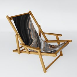 Elegant black marble with gold and copper veins Sling Chair