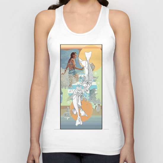 skeleton surf Unisex Tank Top