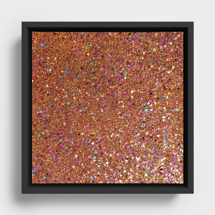 Orange Glitter Framed Canvas