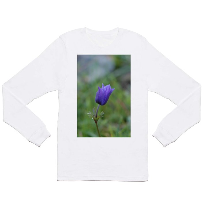 Lone Blue-Purple Anemone Long Sleeve T Shirt