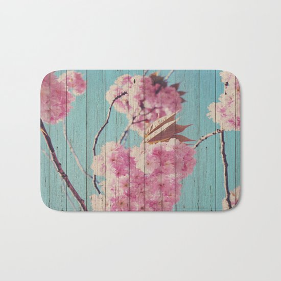 Sweet Flowers on Wood 06 Bath Mat