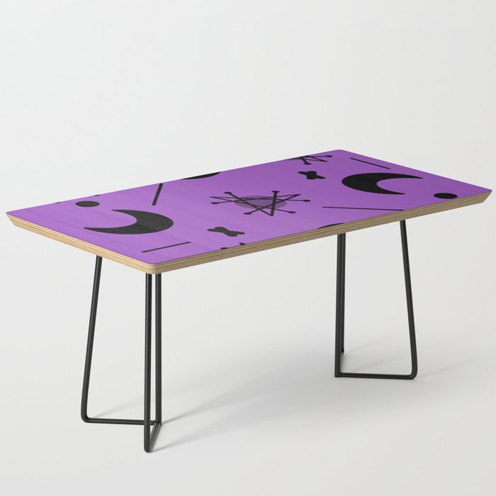 Moons & Stars Atomic Era Abstract Purple Coffee Table