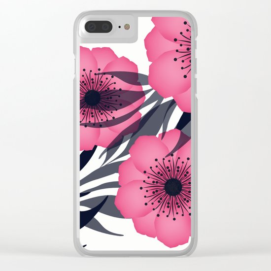 Pink flowers. Clear iPhone Case