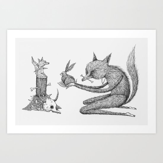 'Offering' - Grey Art Print