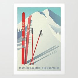 Ski New Hampshire - Gunstock Mountain Art Print
