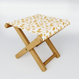 Mustard Summer Beach Elements Pattern Folding Stool