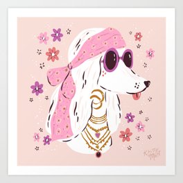 Festival Hippy Dog  Art Print