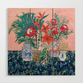 The Domesticated Jungle - Floral Still Life Wood Wall Art