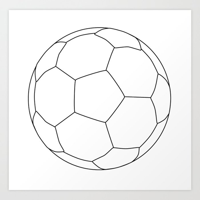 Soccer Ball Over White Art Print