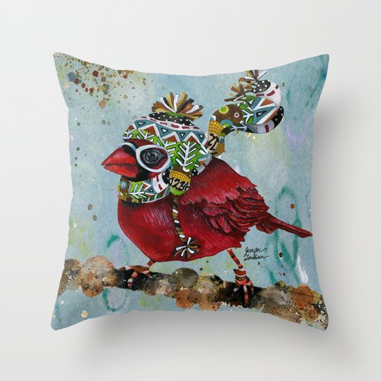 Cardinal Blaze Throw Pillow