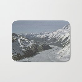 New Zealand Photography - Franz Josef Glacier Covered In Snow And Ice Bath Mat