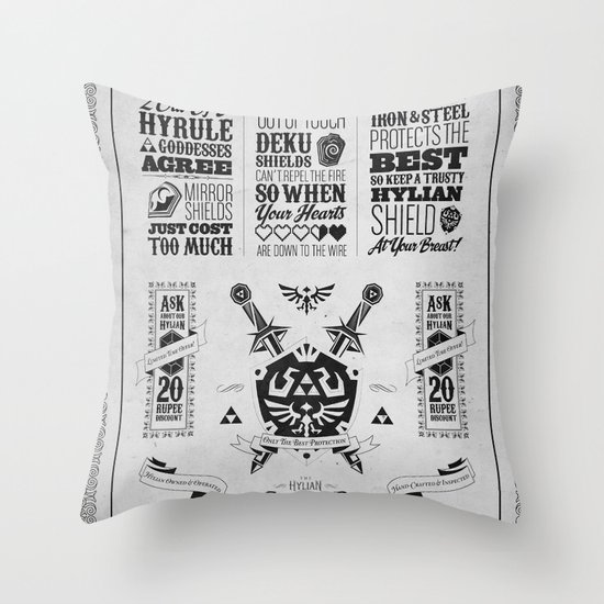 Legend of Zelda - The Hylian Shield Foundry Throw Pillow