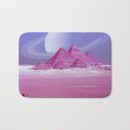 Pyramids, Saturn & the Desert Bath Mat | Gift, Graphicdesign, Landscape, Outerspace, Piramid, Seasonal, Pyramids, Saturn, Holiday, Space 