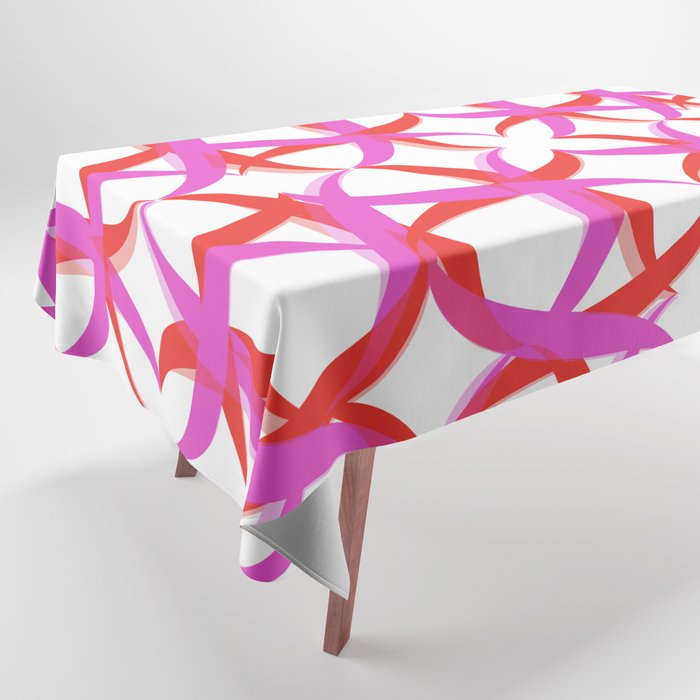 Hot pink and red abstract pattern Tablecloth
