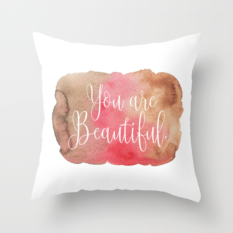 You Are Beautiful Brown And Pink Throw Pillow By Peppermintcreek Society6