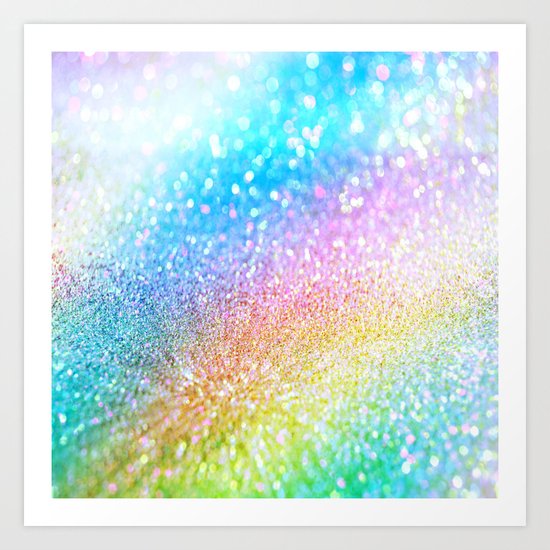 rainbow glitter Art Print